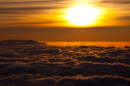 Sunset scene on Haleakala,Hawaiiの写真素材