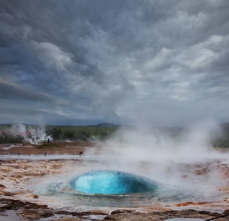 Geyser in Icelandの写真素材
