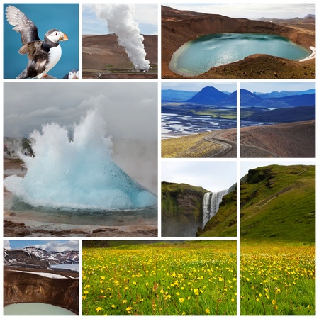 Icelandic landscapes collageの写真素材