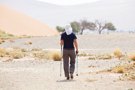 Hike in Namib desertの写真素材