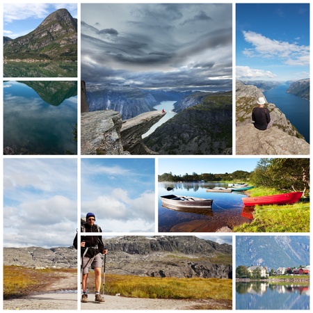 hike in Norway mountainsの写真素材