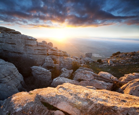 Mountains Sierra Del Torcal in Spainの写真素材