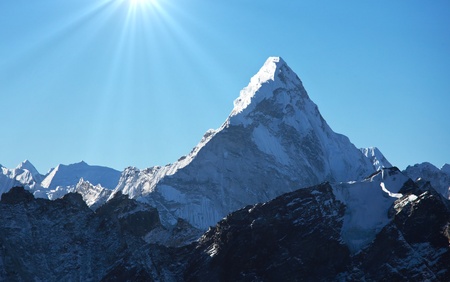 AmaDablan Mountains in Sagarmatha region,Himalayaの写真素材