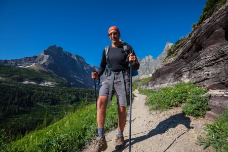 Hike in Glacier National Park,Montanaの写真素材
