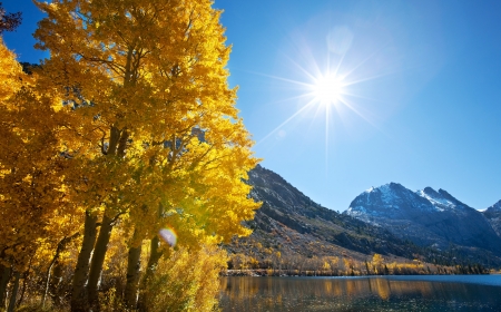 autumn lakeの写真素材