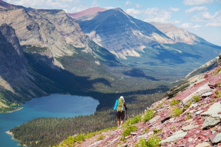 Hike in Glacier National Park,Montanaの写真素材
