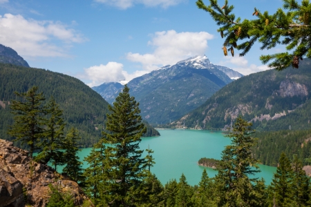 Diablo Lake,Washingtonの写真素材