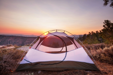 tent near canyon