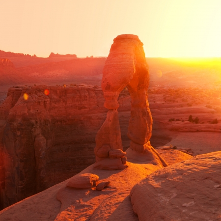  Delicate Arch in Arches National Park, Utah.の写真素材
