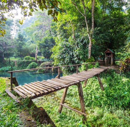 wooden bridgeの写真素材