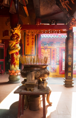 Buddhist prayer sticks in chinese templeのeditorial素材