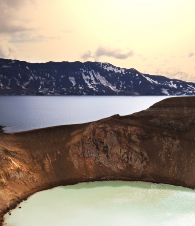 Vitio geothermal lake ,Askja ,Icelandの写真素材