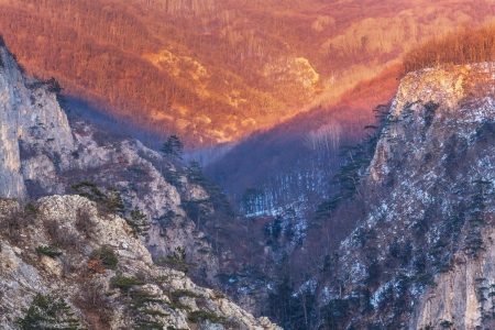 Big canyon in Crimean mountainの写真素材