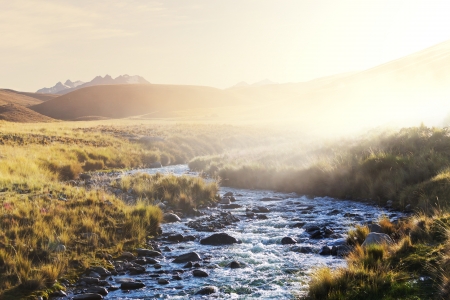 mountains riverの写真素材