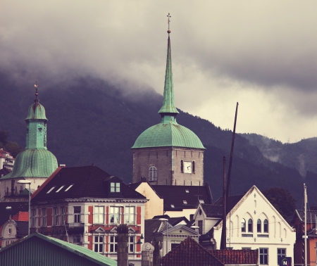 Street in Bergen,Norwayの写真素材