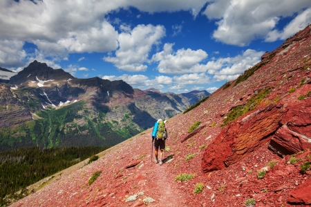 Hike in Glacier National Park,Montanaの写真素材