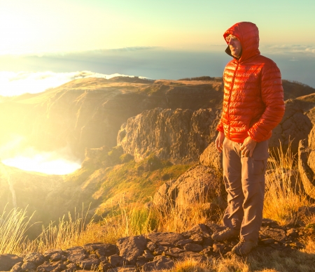 Pico Ruivo and Pico do Areeiro mountain peaks in  Madeira, Portugalの写真素材