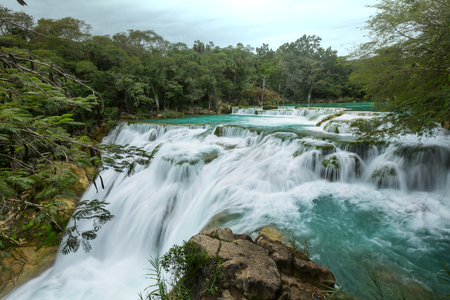 waterfall in jungle,Mexicoの写真素材