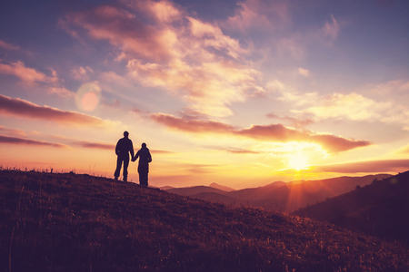 Couple on sunsetの写真素材