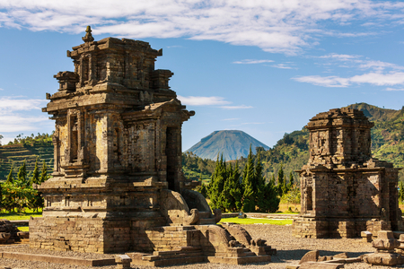 Arjuna complex in plateau Dieng, Java , Indonesiaの写真素材