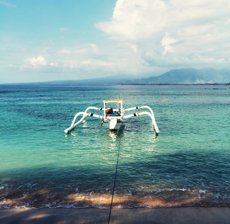 Fishing boats in Baliの写真素材