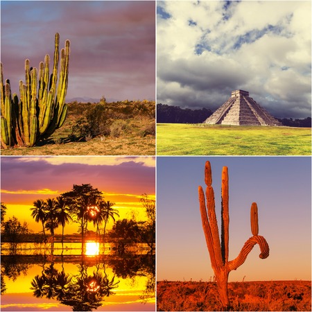 Mexican landscapes collageの写真素材