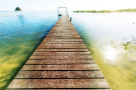 boardwalk on beachの写真素材