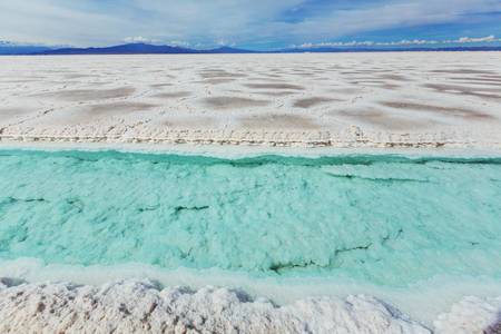 Ojo del Mar in Argentina Andes is a salt desert in the Jujuy Province.の写真素材