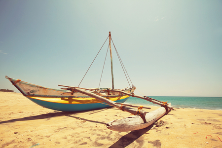 Fishing boat on  Sri Lankaの写真素材
