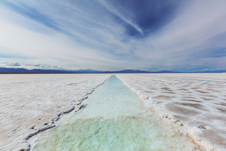Ojo del Mar in a salt desert in the Jujuy Province, Argentinaの写真素材