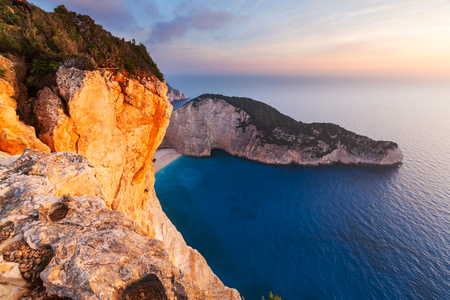 Beautiful sea landscapes on Zakynthos Island in Greeceの写真素材