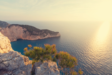 Beautiful sea landscapes on Zakynthos Island in Greeceの写真素材