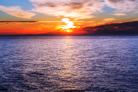 Sea sunsetの写真素材