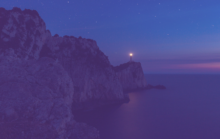 Night  on Lefkada islandの写真素材