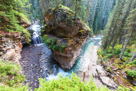 Johnston Canyon in Banff NP, Canadaの写真素材