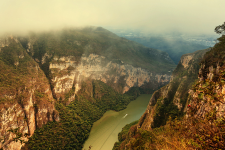 View from above the Sumidero Canyon in Chiapas, Mexicoの写真素材