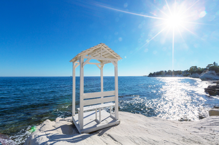 Beautiful sea shore in Cyprusの写真素材