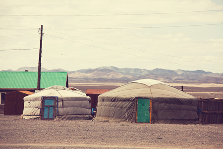 Traditional yurts home of Mongoliaのeditorial素材