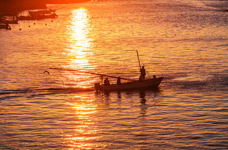 The fishing boats in Mexicoの写真素材