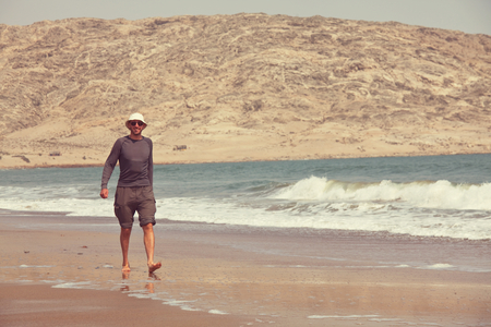Man on beachの写真素材