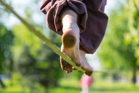 Slacklining is a practice in balance