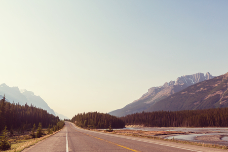 Picturesque Canadian mountains in summerの写真素材