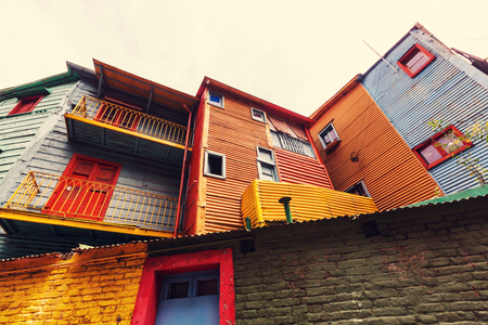 Bright colors of Caminito in La Boca neighborhood of Buenos Airesのeditorial素材