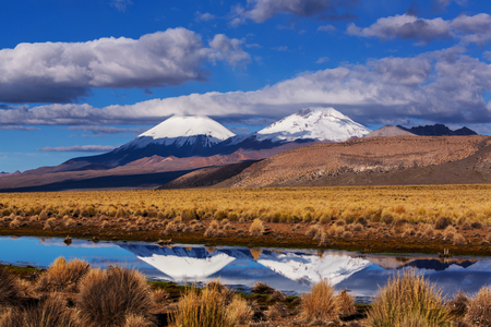 High snowy mountains in Boliviaの写真素材