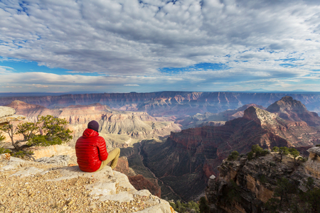 Hike in Grand Canyon National Parkの写真素材