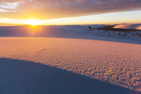 Unusual White Sand Dunes at White Sands National Monument, New Mexico, USAの写真素材