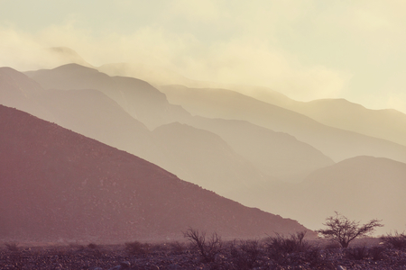 Stone desert landscapes in Peru, South Americaの写真素材