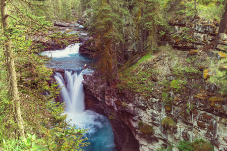 Waterfall movement in the stoneの写真素材