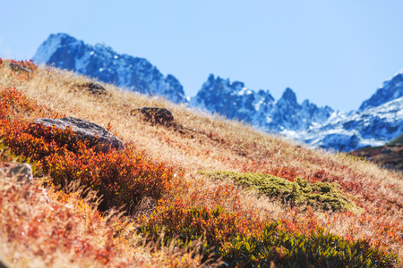 Autumn season in  Kackar Mountains in the Black Sea region of Turkey. Beautiful mountains landscape.の写真素材