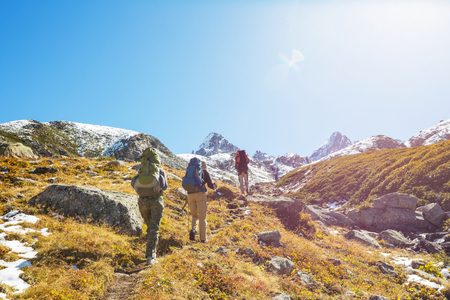 Hike in Kackar Mountains in eastern Turkey, autumn season.の写真素材